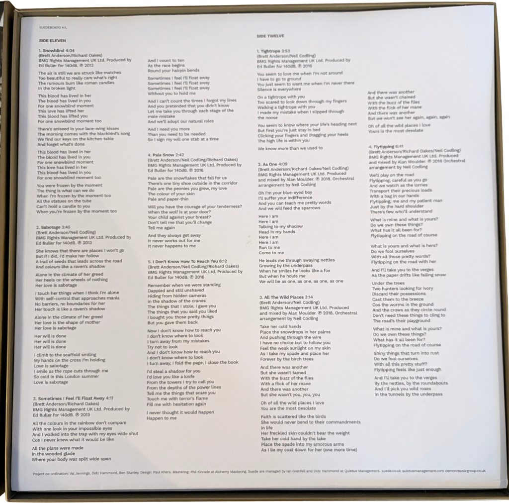 Suede - Autographs - The Best of Suede - Signed 6LP White Vinyl Box Set