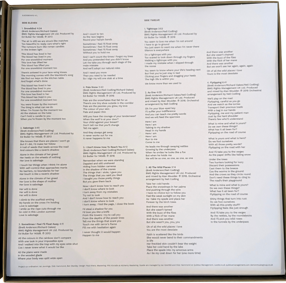 Suede - Autographs - The Best of Suede - Signed 6LP White Vinyl Box Set