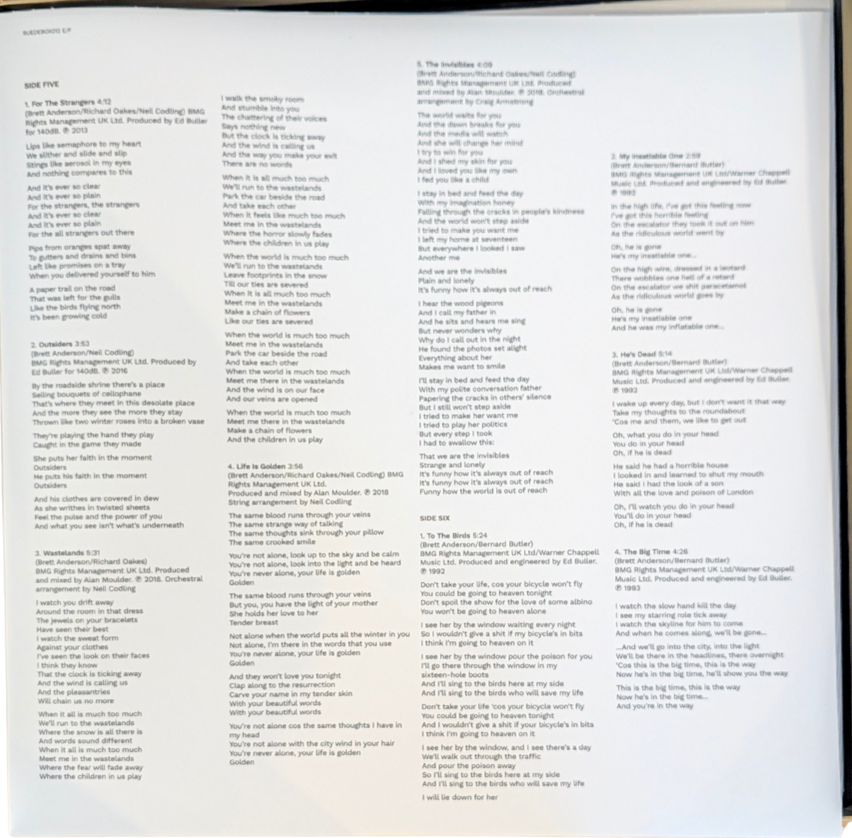 Suede - Autographs - The Best of Suede - Signed 6LP White Vinyl Box Set