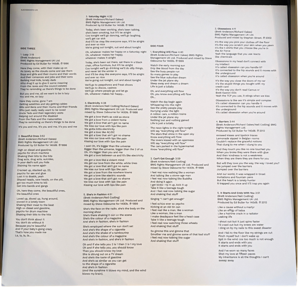 Suede - Autographs - The Best of Suede - Signed 6LP White Vinyl Box Set