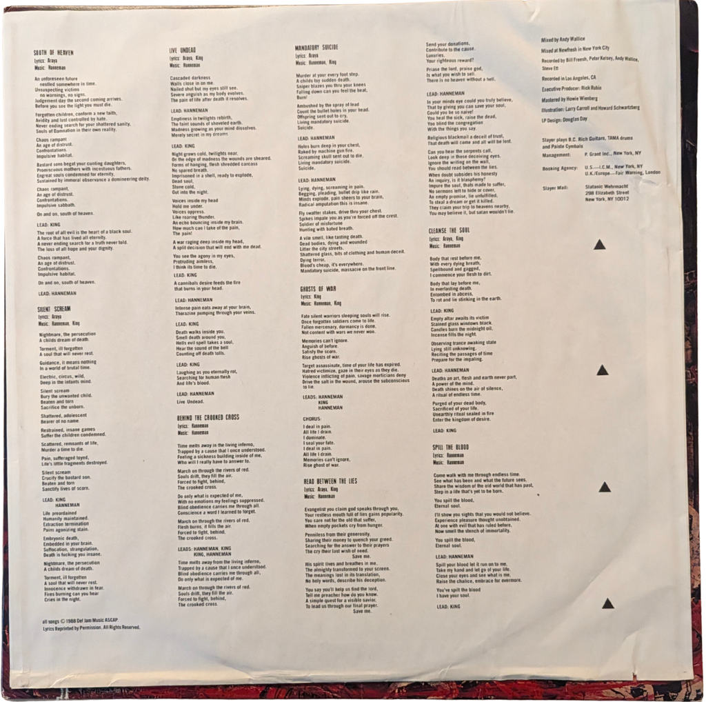 Slayer - South of Heaven - 1LP Vinyl