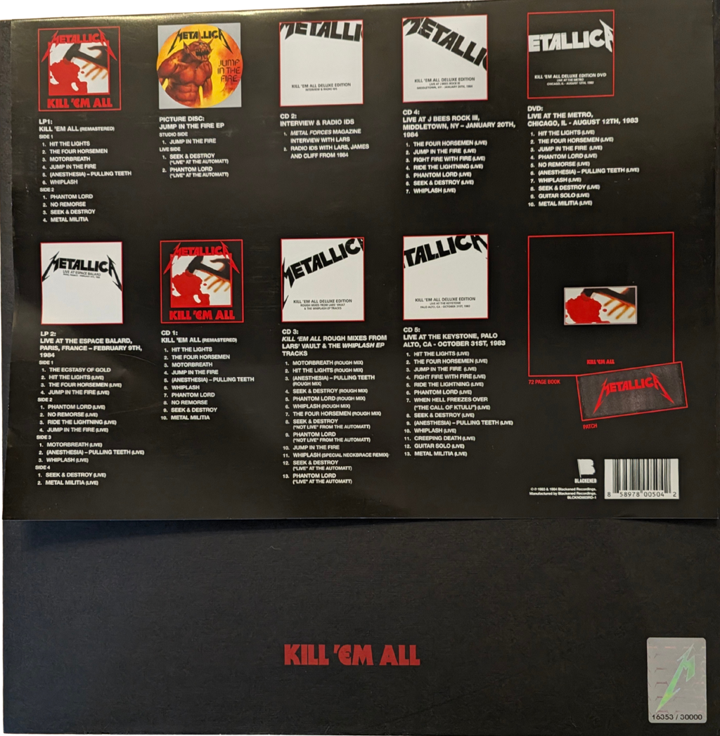 Metallica - Kill 'Em All - Remastered Deluxe Box Set