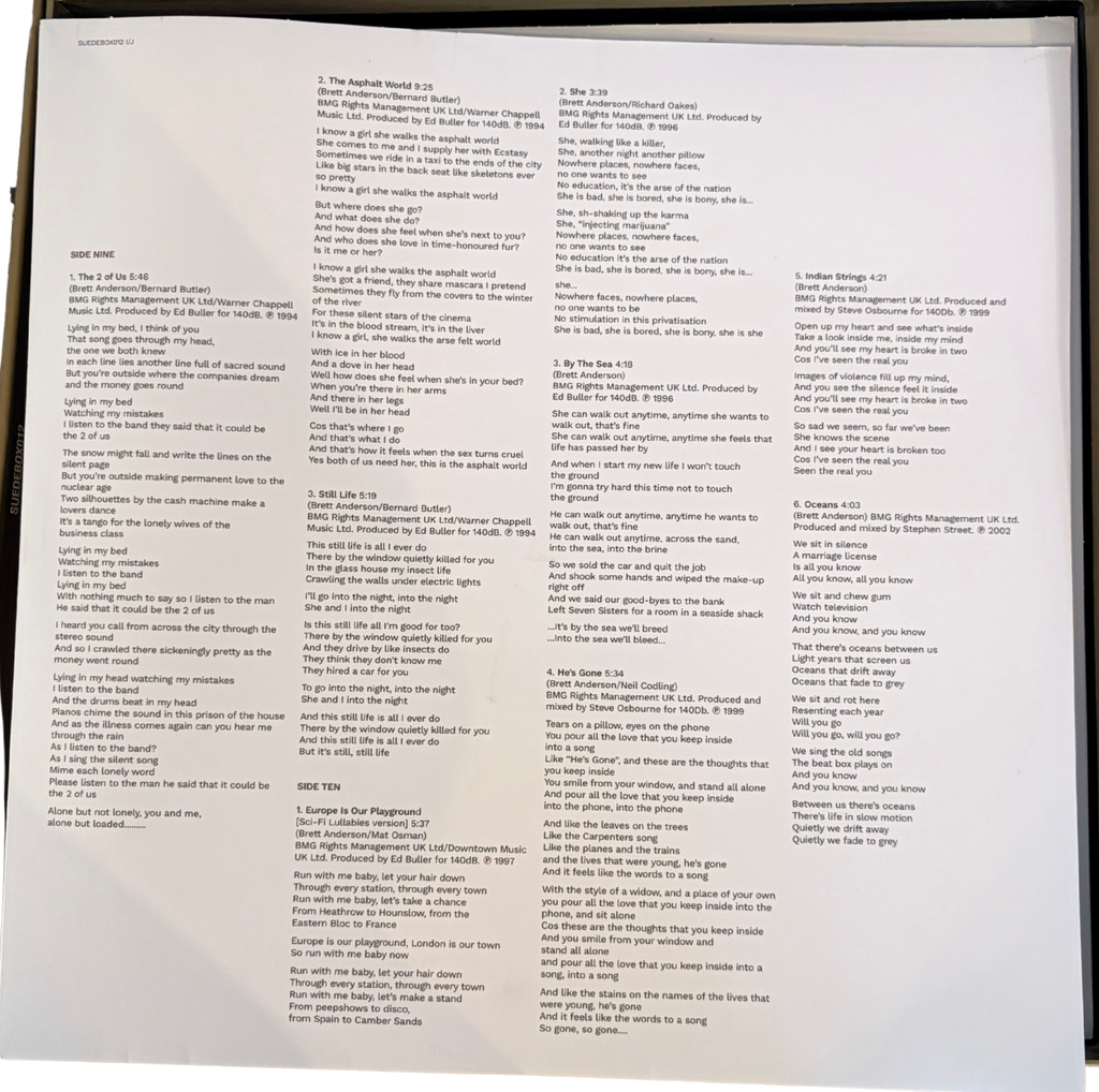 Suede - Autographs - The Best of Suede - Signed 6LP White Vinyl Box Set