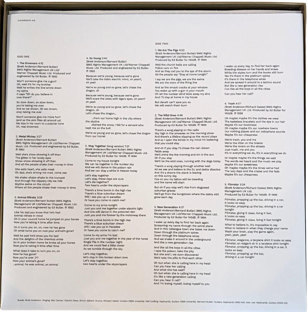 Suede - Autographs - The Best of Suede - Signed 6LP White Vinyl Box Set