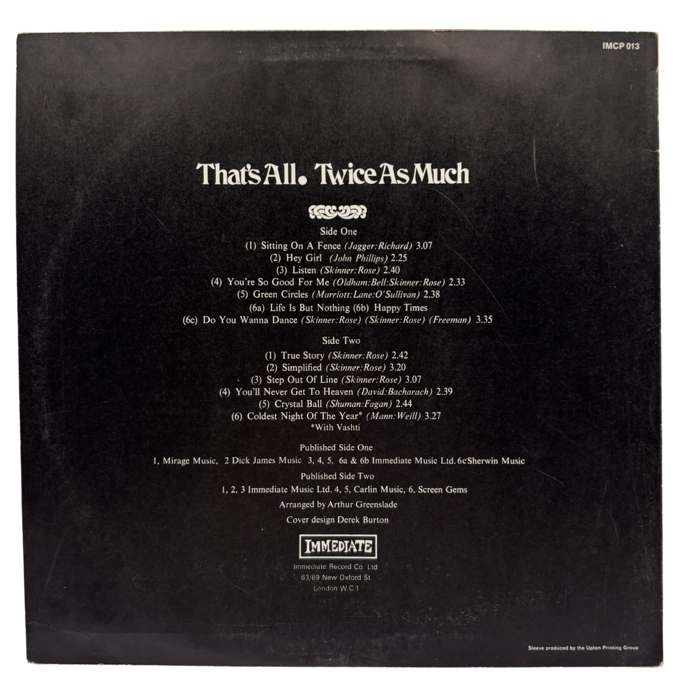 Twice As Much - 'That's All'